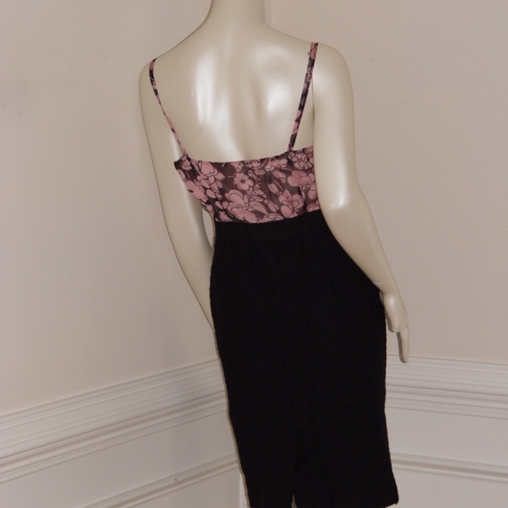 MILLY ROSE/BLACK ROSETTE COMBO DRESS - US 6 - Picture 5 of 6